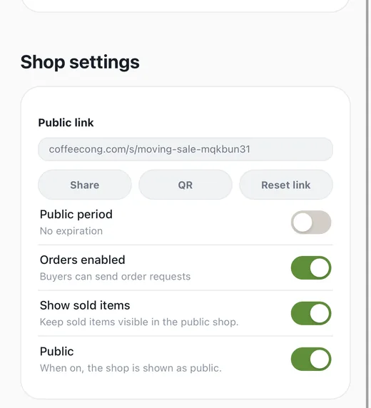 CoffeeCong app screen