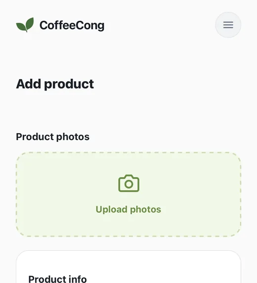CoffeeCong app screen